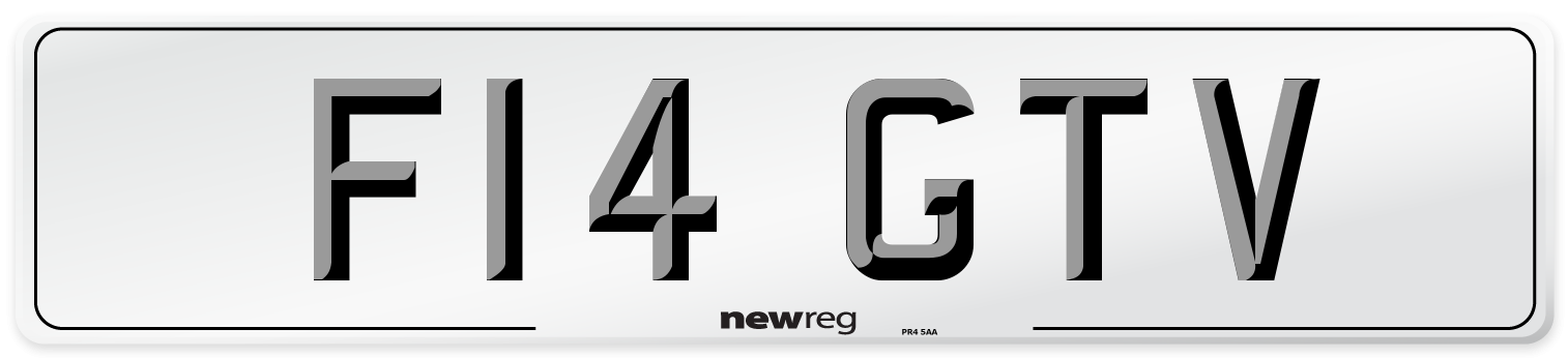 F14 GTV Number Plate from New Reg